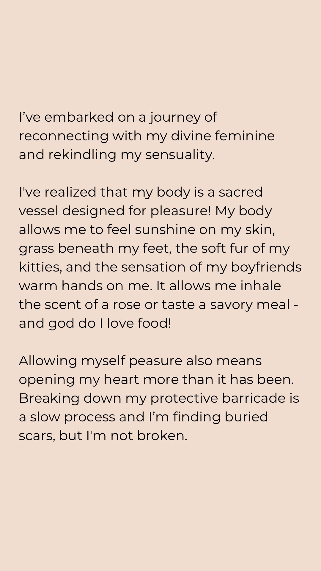 Some journaling about shame and pleasure. (I’m lowkey loving how these selfie photos came out. They’re 100% unedited!)
